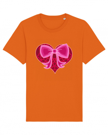 Valentine's Love Heart Bow Bright Orange