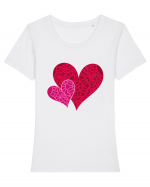 Valentine's Love Heart Mandala Tricou mânecă scurtă guler larg fitted Damă Expresser