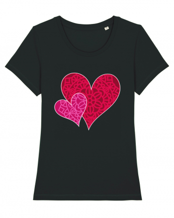 Valentine's Love Heart Mandala Black