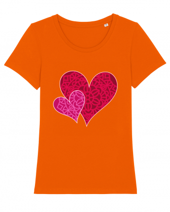 Valentine's Love Heart Mandala Bright Orange