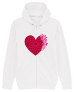 Valentine's Love Heart Daisies Hanorac cu fermoar Unisex Connector