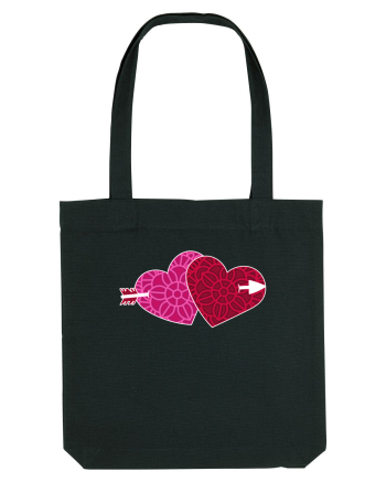 Valentine's Love Heart Double Arrow Black