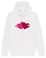 Valentine's Love Heart Double Arrow Hanorac cu fermoar Unisex Connector