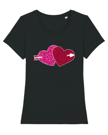 Valentine's Love Heart Double Arrow Black