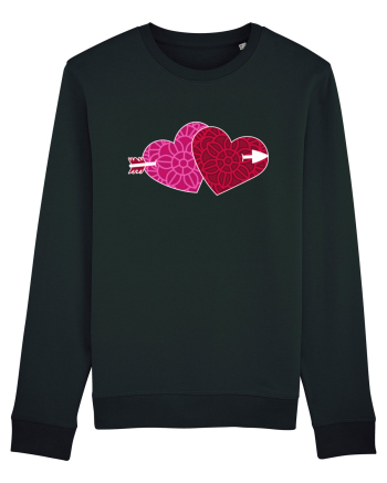 Valentine's Love Heart Double Arrow Black