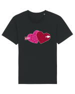 Valentine's Love Heart Double Arrow Tricou mânecă scurtă Unisex Rocker