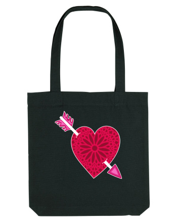 Valentine's Love Heart Arrow Black