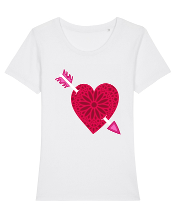Valentine's Love Heart Arrow White