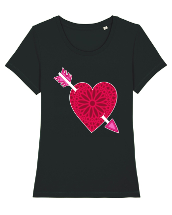 Valentine's Love Heart Arrow Black