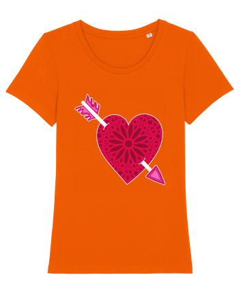 Valentine's Love Heart Arrow Bright Orange