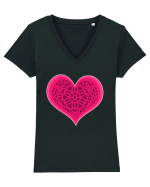 Valentine's Love Heart Mandala Tricou mânecă scurtă guler V Damă Evoker
