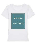 not cute just crazy6 Tricou mânecă scurtă guler larg fitted Damă Expresser