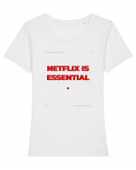 netflix is essential3 Tricou mânecă scurtă guler larg fitted Damă Expresser