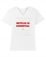 netflix is essential3 Tricou mânecă scurtă guler V Bărbat Presenter