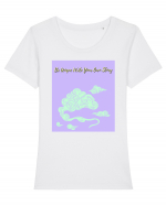 be unique write your own story4 Tricou mânecă scurtă guler larg fitted Damă Expresser