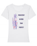 persistent rather than perfect3 Tricou mânecă scurtă guler larg fitted Damă Expresser