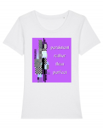 persistent rather than perfect4 Tricou mânecă scurtă guler larg fitted Damă Expresser