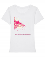 can you find your way home2 Tricou mânecă scurtă guler larg fitted Damă Expresser