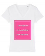 i am capable of completing it on my  own7 Tricou mânecă scurtă guler V Damă Evoker