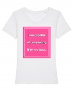 i am capable of completing it on my  own7 Tricou mânecă scurtă guler larg fitted Damă Expresser