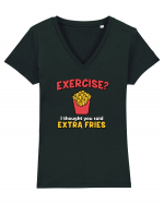 Extra Fries Tricou mânecă scurtă guler V Damă Evoker