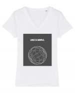 love is simple Tricou mânecă scurtă guler V Damă Evoker