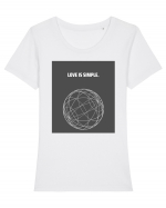 love is simple Tricou mânecă scurtă guler larg fitted Damă Expresser