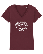 Love my cat Tricou mânecă scurtă guler V Damă Evoker