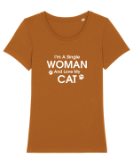 Love my cat Tricou mânecă scurtă guler larg fitted Damă Expresser