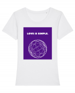 love is simple2 Tricou mânecă scurtă guler larg fitted Damă Expresser