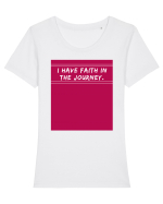 i have faith in the journey2 Tricou mânecă scurtă guler larg fitted Damă Expresser