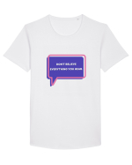 don t believe everything you hear5 Tricou mânecă scurtă guler larg Bărbat Skater