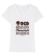 Chocolate Tricou mânecă scurtă guler V Damă Evoker