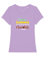 Demand chocolate Tricou mânecă scurtă guler larg fitted Damă Expresser