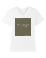prioritize your own needs6 Tricou mânecă scurtă guler V Bărbat Presenter