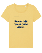 prioritize your own needs7 Tricou mânecă scurtă guler larg fitted Damă Expresser