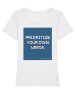 prioritize your own needs7 Tricou mânecă scurtă guler larg fitted Damă Expresser