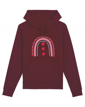 Rainbow Red Hearts Valentine Burgundy