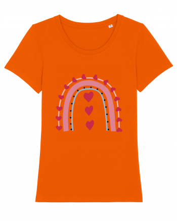 Rainbow Red Hearts Valentine Bright Orange