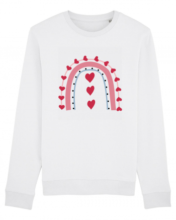 Rainbow Red Hearts Valentine White