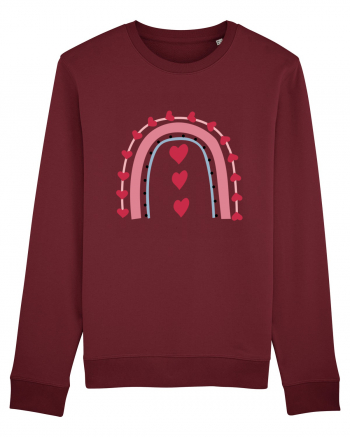 Rainbow Red Hearts Valentine Burgundy