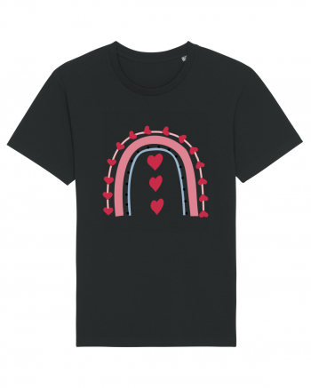 Rainbow Red Hearts Valentine Black