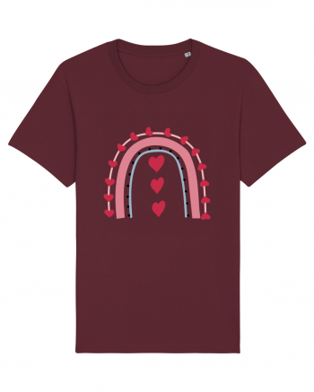 Rainbow Red Hearts Valentine Burgundy