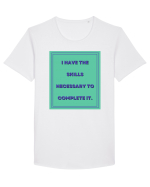 i have the skills necessary to complete it6 Tricou mânecă scurtă guler larg Bărbat Skater