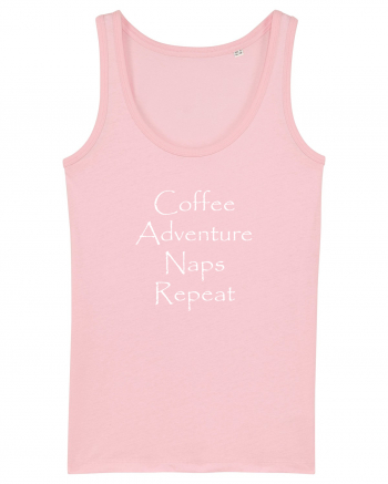 Coffee Adventure Naps Repeat Cotton Pink