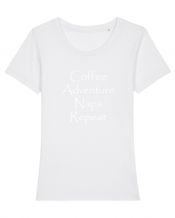 Coffee Adventure Naps Repeat White