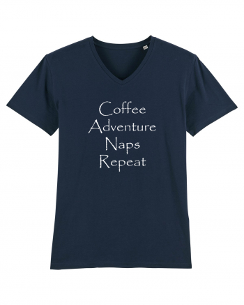 Coffee Adventure Naps Repeat French Navy