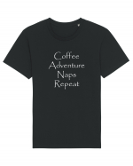 Coffee Adventure Naps Repeat Tricou mânecă scurtă Unisex Rocker