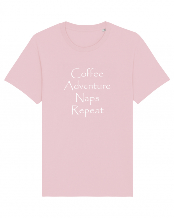 Coffee Adventure Naps Repeat Cotton Pink