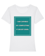 i am capable of completing it on my  own8 Tricou mânecă scurtă guler larg fitted Damă Expresser